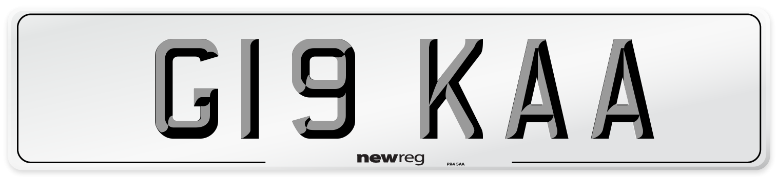 G19 KAA Number Plate from New Reg